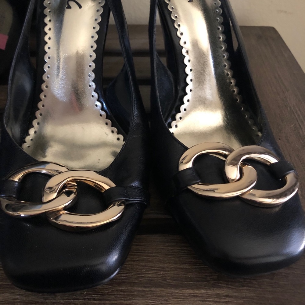 BCBG Paris Black Herls w/ Gold Chain Detail